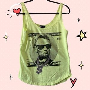 Wet Seal Neon Green Lincoln Tank Top - Size Small Y2K 90s vintage style